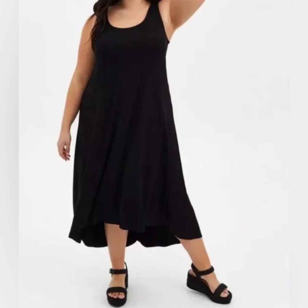 Torrid Supersoft Black Sleeveless High Low Dress